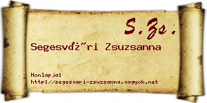 Segesvári Zsuzsanna névjegykártya