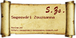 Segesvári Zsuzsanna névjegykártya
