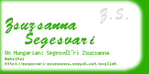 zsuzsanna segesvari business card